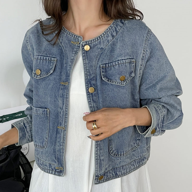Classic Blue Denim Utility Jacket