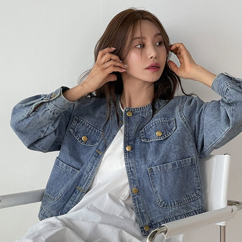 Classic Blue Denim Utility Jacket