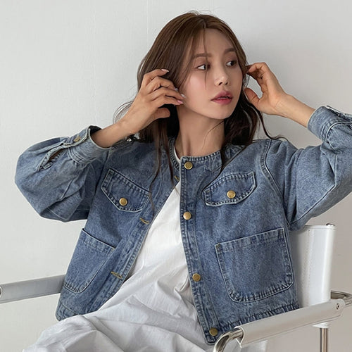 Classic Blue Denim Utility Jacket