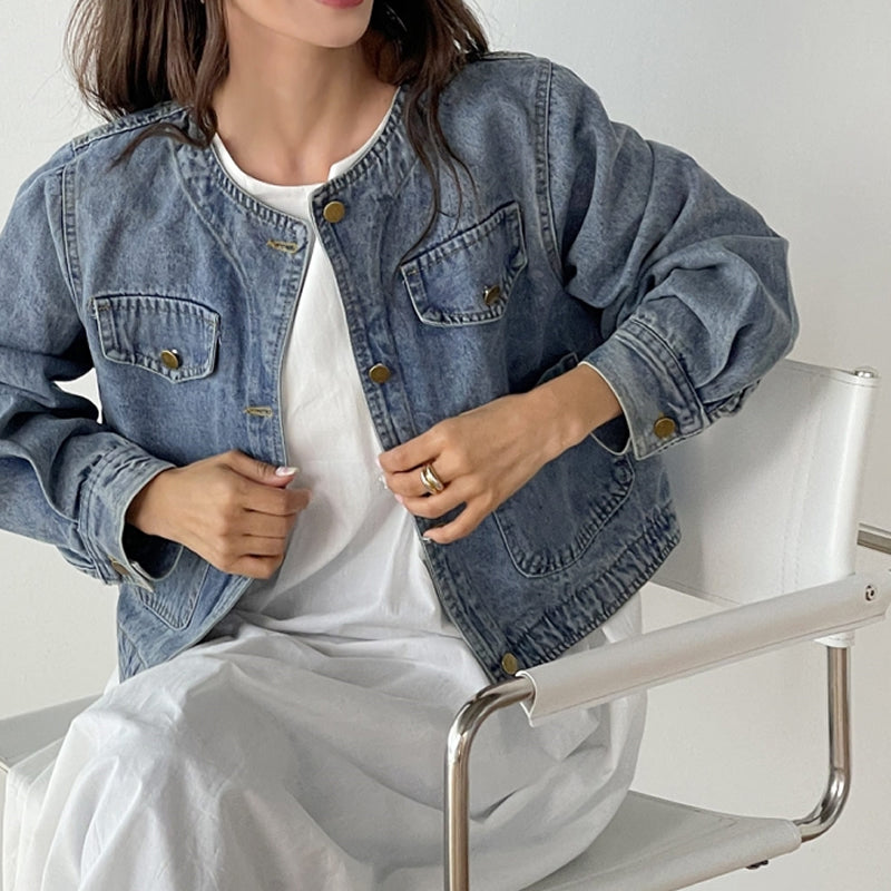 Classic Blue Denim Utility Jacket