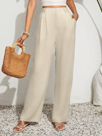 Coastal Calm High-Waist Trousers