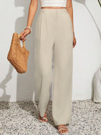 Coastal Calm High-Waist Trousers
