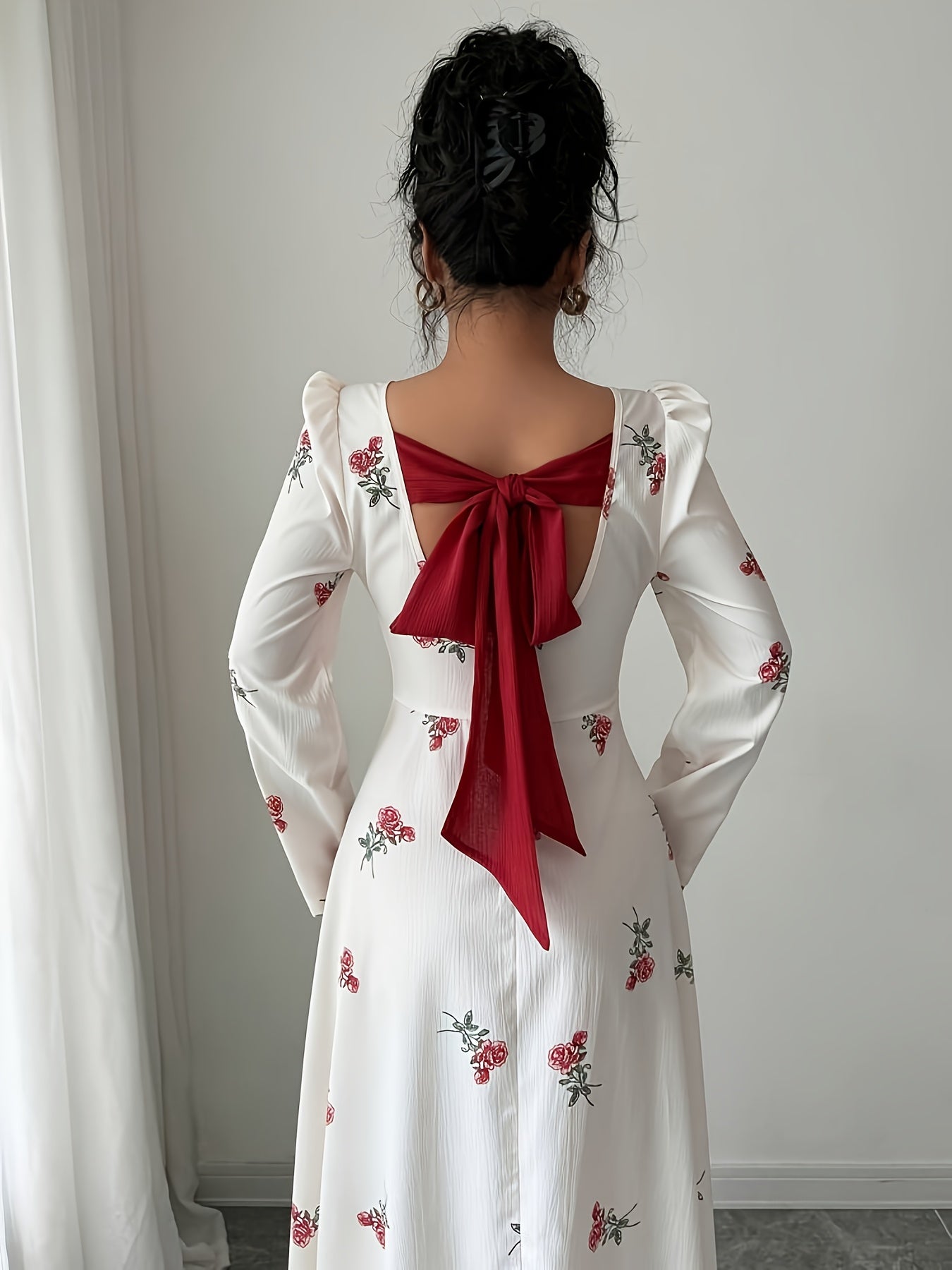 White Rose Garden Elegance Dress