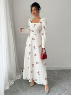 White Rose Garden Elegance Dress