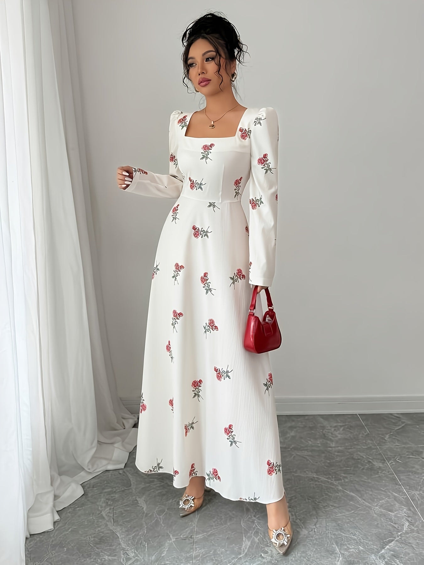 White Rose Garden Elegance Dress